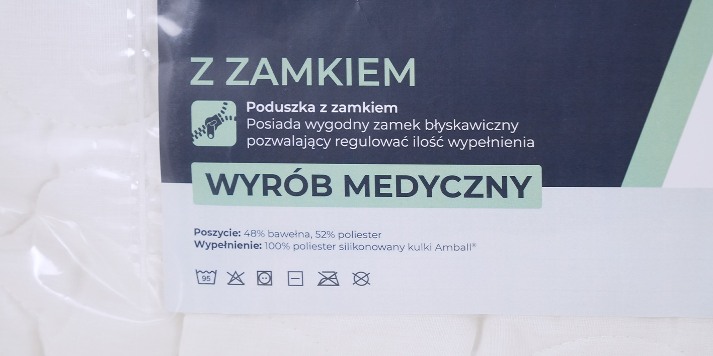 Poduszka 70x80 cm medical z zamkiem 
